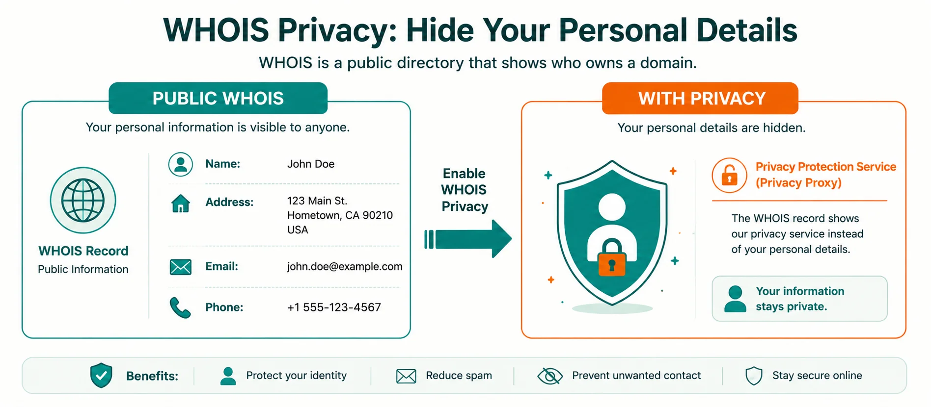WHOIS privacy: public record vs masked